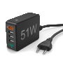 Зарядна станция Hama, 51 Watt, 5xUSB, 4x USB-A, 1x USB-C PD, 100v-240v HAMA-00201630