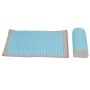 Комплект акупресурна постелка с възглавница Health Accupressure мат за релакс и терапия светло син, снимка 1