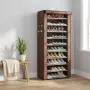 Шкаф за обувки 9 реда – 27 чифта, цип, кафяво/бежово, снимка 2