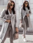 Дамско елегантно палто | Сиво, бежово, черно, снимка 2