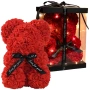 Плюшено мече с LED рози - подарък за мама, момиче, баба - комплект вечни рози 25 см, снимка 2