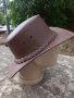 Естествена Кожена каубойска шапка Кафява, снимка 3