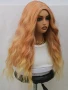 Оранжева къдрева перука с руси краища на път, снимка 1