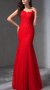 Червена бална рокля с дантела, снимка 1 - Рокли - 43657941