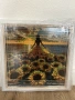 Гоблен с мъниста, 29 х 29 см, в рамка, слънчогледи, снимка 2
