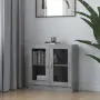 vidaXL Шкаф витрина, бетонно сив, 82,5x30,5x80 см, инженерно дърво, снимка 2