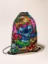 Модна детска раница с шнур Stitch, 9цвята - 023, снимка 11