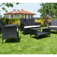Градински ратанов комплект от високо качество - столове, канапе и маса, снимка 3 - Градински мебели, декорация  - 33916628