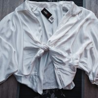 Бяла сатенена риза, снимка 1 - Ризи - 42089583