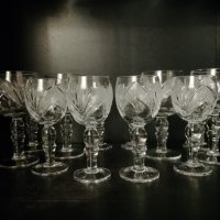Кристални чаши 12 броя за вино и ракия, снимка 2 - Чаши - 38820847