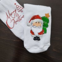Ръчно рисувани коледни чорапи, снимка 5 - Коледни подаръци - 42129412