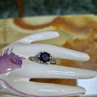 Уникален изключително красив антикварен сребърен пръстен с гранат , снимка 6 - Пръстени - 44508416