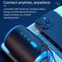 Преносим Bluetooth високоговорител с 5.3 стерео FM/SD/USB диск/Aux режими,Водоустойчив,Hifi звук , снимка 6 - Bluetooth тонколони - 42212673