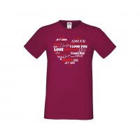Мъжка тениска Свети Валентин Love Word Heart, снимка 5 - Тениски - 35715753