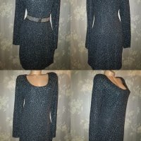 Kappahl- L-Официална рокля в черно и сребристо , снимка 5 - Рокли - 42393944