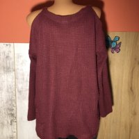 🥾👜Широк пуловер с отворени рамене,хл/2хл💄14 лв.👢, снимка 2 - Блузи с дълъг ръкав и пуловери - 34216969
