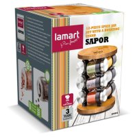 Стойка за съхранение на подправки LAMART LT7051 SAPOR, 85 мл.12 бр. Кафяв, снимка 2 - Аксесоари за кухня - 41515521