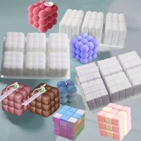 3D Кубче заоблени куб силиконов молд форма фондан гипс свещ шоколад, снимка 3 - Форми - 36110604