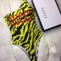 Gucci Yellow Zebra Sparkling One-Piece Swimsuit*Бански Гучи ХС-С*Gucci , снимка 13 - Бански костюми - 42488731