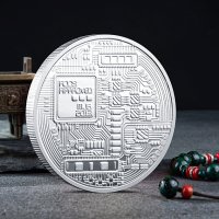 Биткойн монета / Bitcoin ( BTC ) - Сребрист, снимка 2 - Нумизматика и бонистика - 39002373