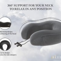 SleepCo - Възглавница за врат при пътуване + тапи за уши, маска за спане и одеяло, снимка 7 - Възглавници - 44391562