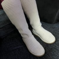 UGG Cardy Cable Knit Sweater Button Tall Boots — номер 40, снимка 3 - Дамски ботуши - 35962250