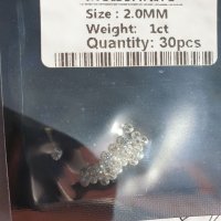 30 бр. диаманти Мойсанит 1.00 карата, 2мм, снимка 5 - Обеци - 40570052