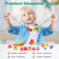 Нова Образователна играчка за малки деца дървени Свързващи се букви , снимка 6 - Образователни игри - 33838677