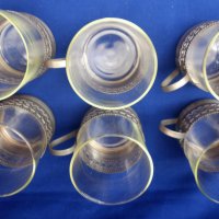 Руски тънкостенни стъклени топлоустойчиви чаши и подстакани за чай , снимка 4 - Чаши - 41720622