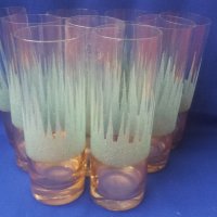 Чаши за безалкохолно, калиево стъкло, посипка и оцветяване, снимка 1 - Чаши - 34297471