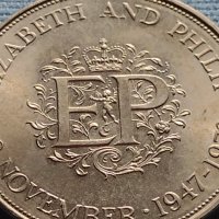 Монета Великобритания 25г. Елизабет втора и принц Филип 40427, снимка 2 - Нумизматика и бонистика - 42712035