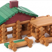 ТОП! Дървена къща кабинка конструктор с 90 части / всички дървени играчки, снимка 9 - Конструктори - 36367788