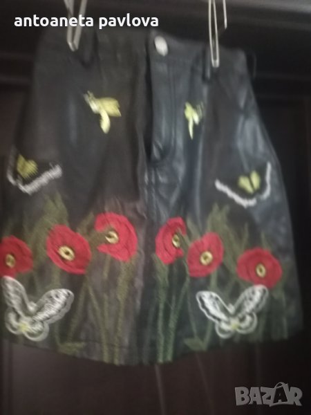 Черна кожена пола, снимка 1