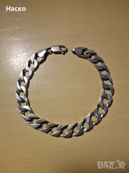 925 мъжка гривна панцер сребърна, снимка 1