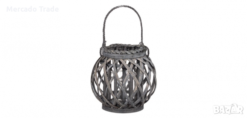 Декоративен фенер, Висящ, Кръгъл, Сив, снимка 1