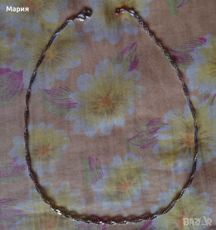 Дамско сребърно колие, снимка 1