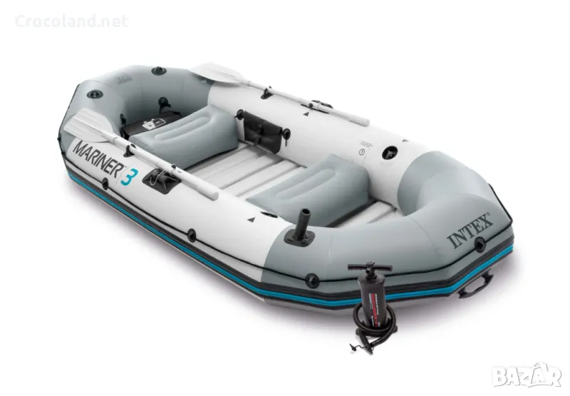 Надуваема лодка Intex Mariner 3, 297×127 см, SUPER TOUGH™ PVC, за 3 души, сива, снимка 1