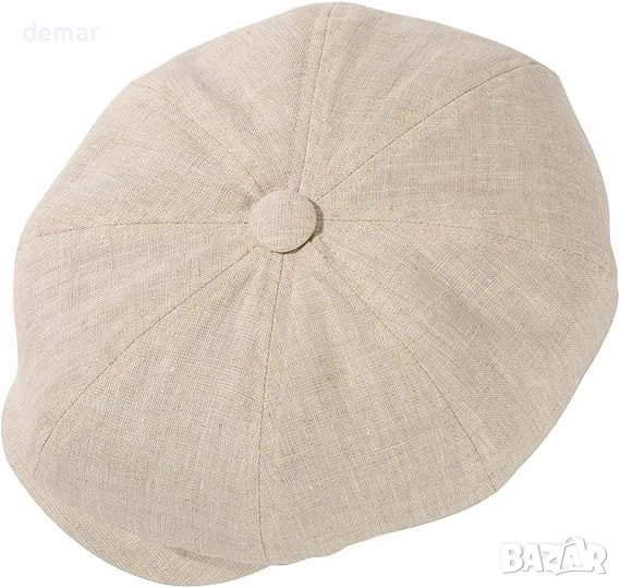 TOP-EX плоска шапка от естествен лен, бежова, M-L, снимка 1