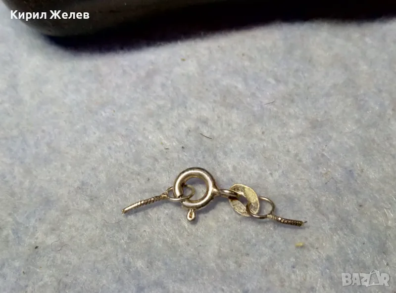 СТАРА СРЕБЪРНА ЗАКОПЧАЛКА РОДИРАНО СРЕБРО 925 КАРАБИНКА За ЛАНЧЕ ГРИВНА КОЛИЕ ВЕРИЖКА 49948, снимка 1