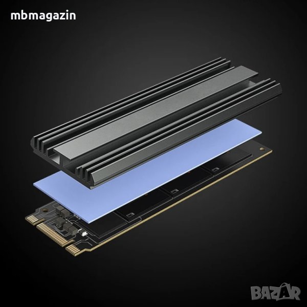 Алуминиев охладител за M.2 NGFF 2280 PCI-E NVME SSD дискове, снимка 1