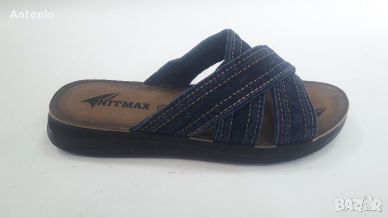 Мъжки чехли NITMAX 3579 дънкови, снимка 1