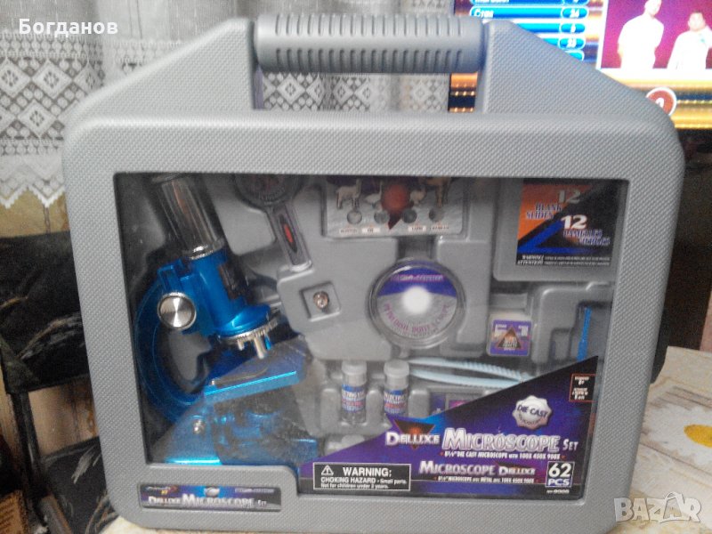 DELUXE MICROSCKOPE SET  62 PCS  ЧИСТО НОВ КОМПЛЕКТ С КУФАР, снимка 1