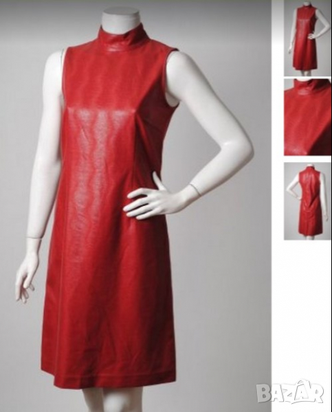 червена Рокля  наподобява кожа,  но не е кожа, снимка 1