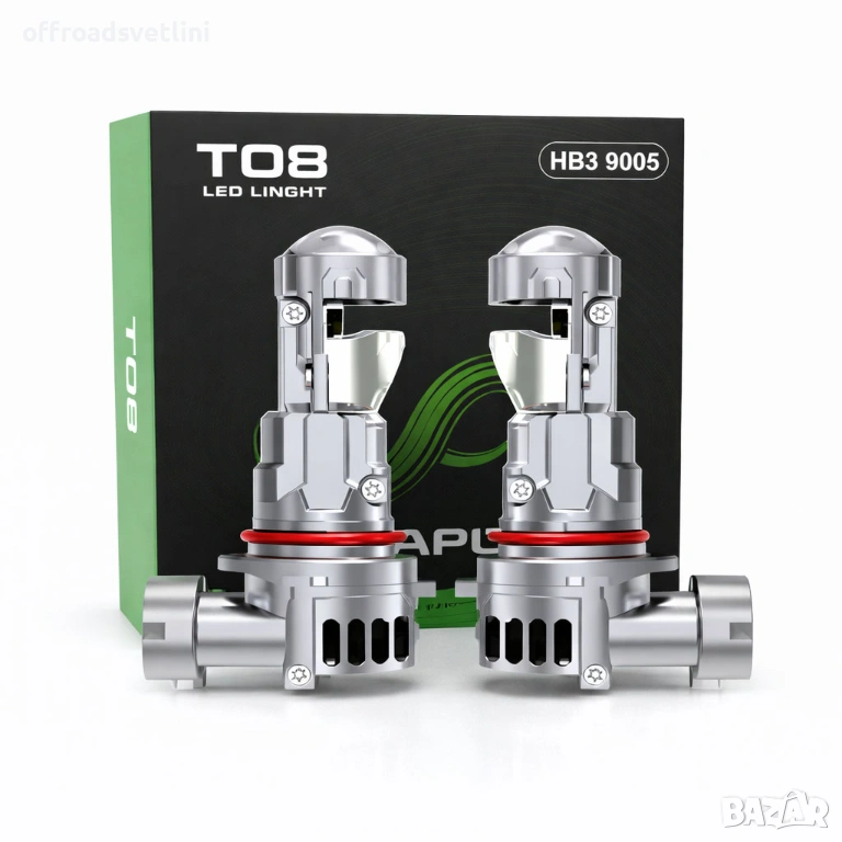 LED PROJECTOR Диодни крушки HB3 240W 12V 350% светлина, крушки с лупи, снимка 1
