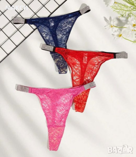 Макси модерни еластични секси дантелени прашки с ластична талия с ефектни кристали, снимка 1