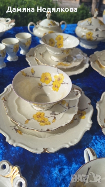 3 тройни сета чашка, подложна чинийка и десертна чиния, снимка 1