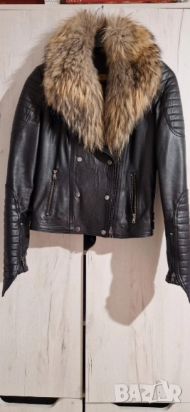 Кожено яке със естествен косъм, снимка 1
