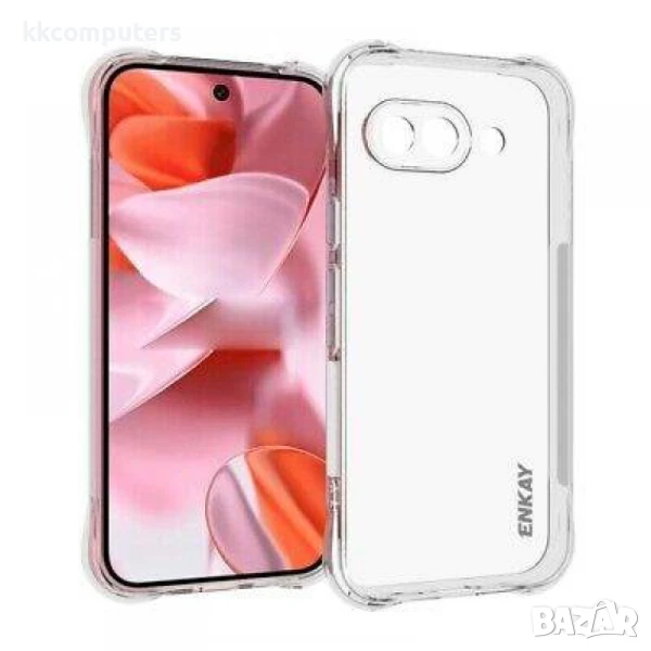 Google Pixel 9a Удароустойчив ENKAY Силиконов Калъф и Протектор , снимка 1