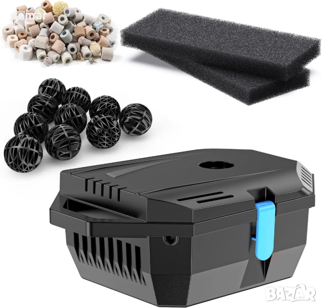 Biling 3-степенна филтърна кутия за езерце – универсална съвместимост с помпи, до 1600 литра, снимка 1