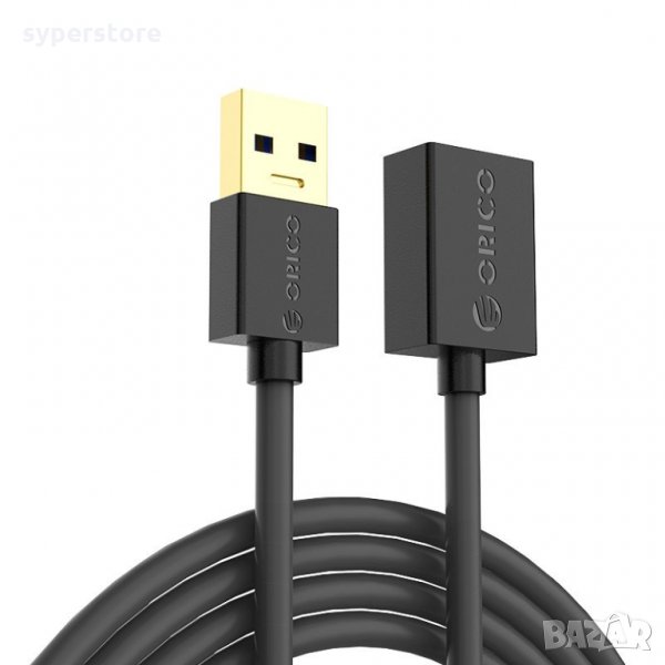 Кабел USB3.0 Мъжко към Женско 1.5m Черен Orico U3-MAA01-15-BK-BP Cable USB - USB M/F, снимка 1